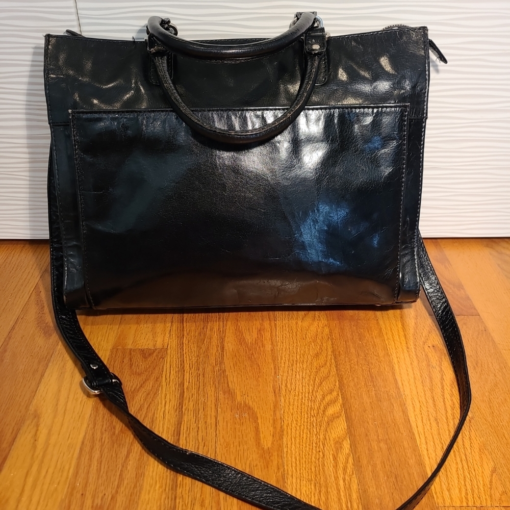 Cobb & Co. Black Leather Laptop Briefcase Bag